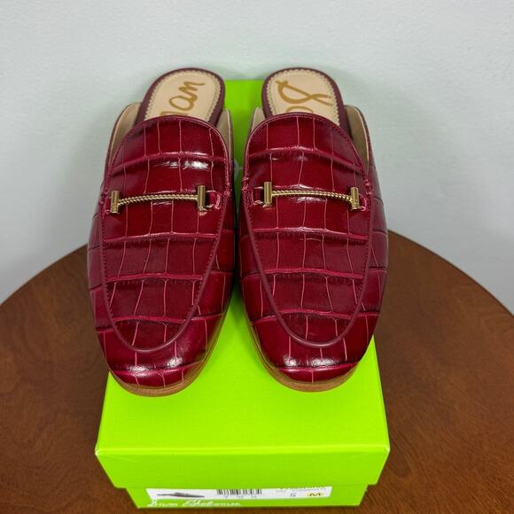 New Sam Edelman Laurna Mule in Rhubarb Leather Women's Size 5 - Picture 1 of 9